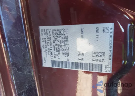 2025 Nissan Altima Sv Fwd z USA, uszkodzony, nr VIN 1N4BL4DV4SN310922